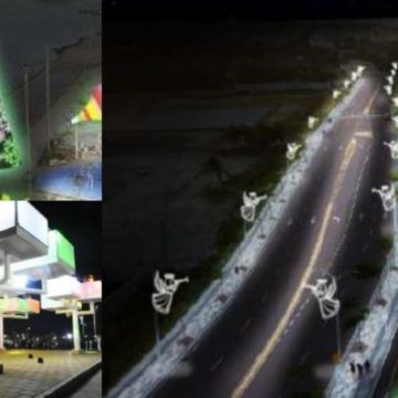 Así van a iluminar su vida los barranquilleros en el Gran Malecón: se encienden las luces navideñas