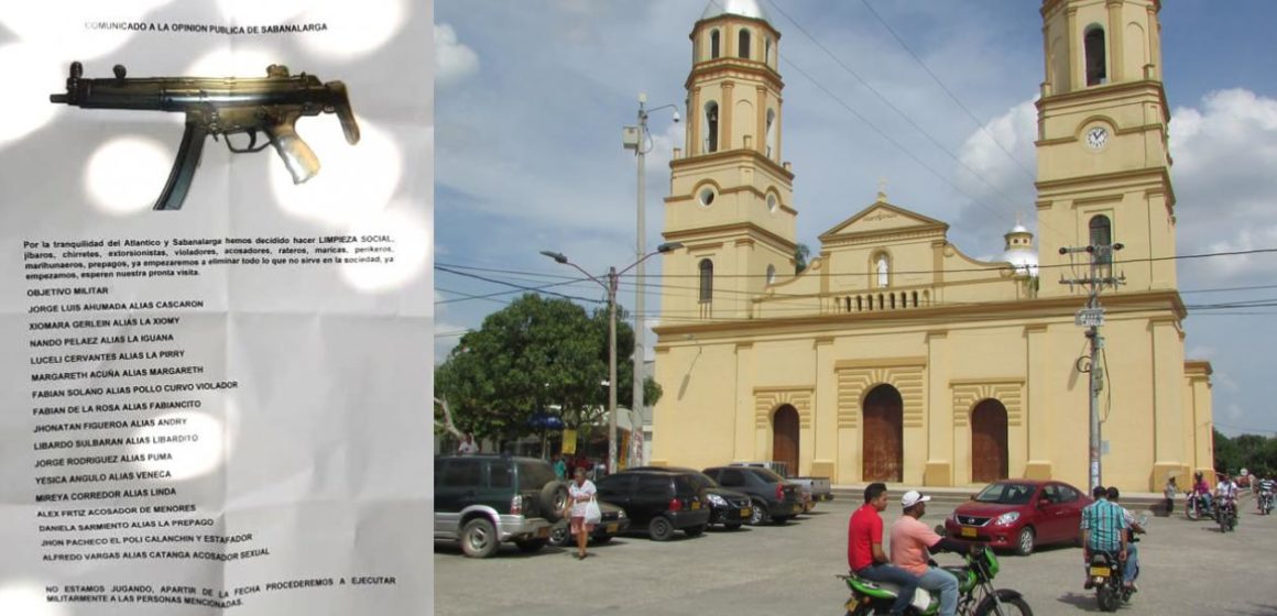 Zozobra por panfleto a nombre del grupo Bloque Central Renacer en Sabanalarga