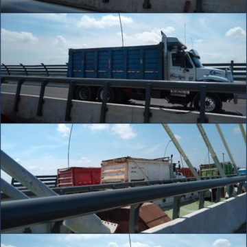 928 toneladas fue la última prueba de resistencia para tramo atirantado del nuevo Puente Pumarejo