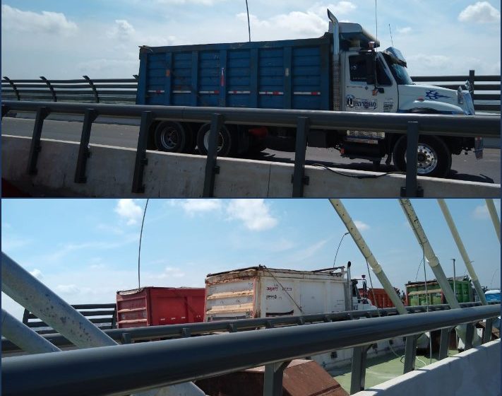 928 toneladas fue la última prueba de resistencia para tramo atirantado del nuevo Puente Pumarejo