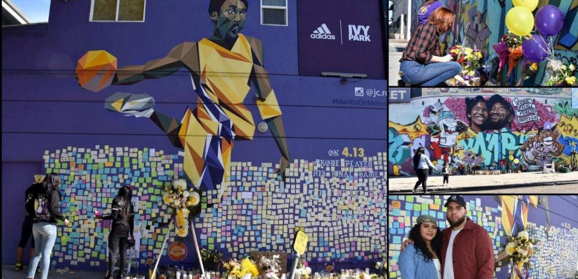 Kobe Bryant es velado por sus fanáticos frente a los murales en su honor