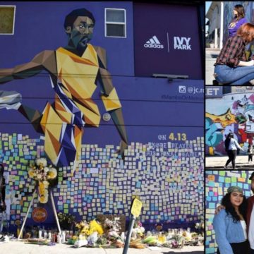 Kobe Bryant es velado por sus fanáticos frente a los murales en su honor