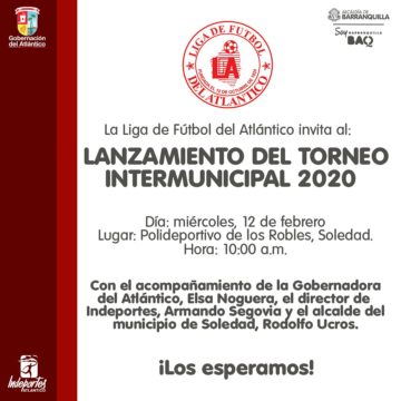 Este miércoles se realizará el lanzamiento del Torneo Intrermunicipal  de Fútbol en Soledad