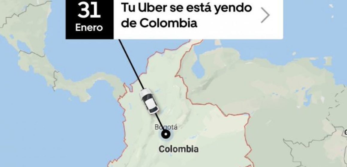 Uber se fue de Colombia con una demanda anunciada contra el Estado