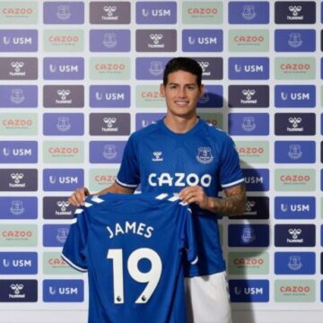 James Rodríguez ya es oficialmente jugador del Everton